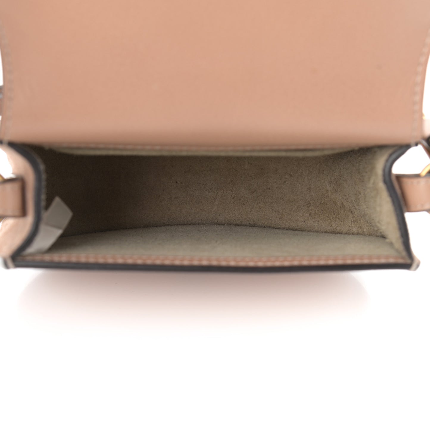 Calfskin Suede Small Nile Bracelet Bag Biscotti Beige