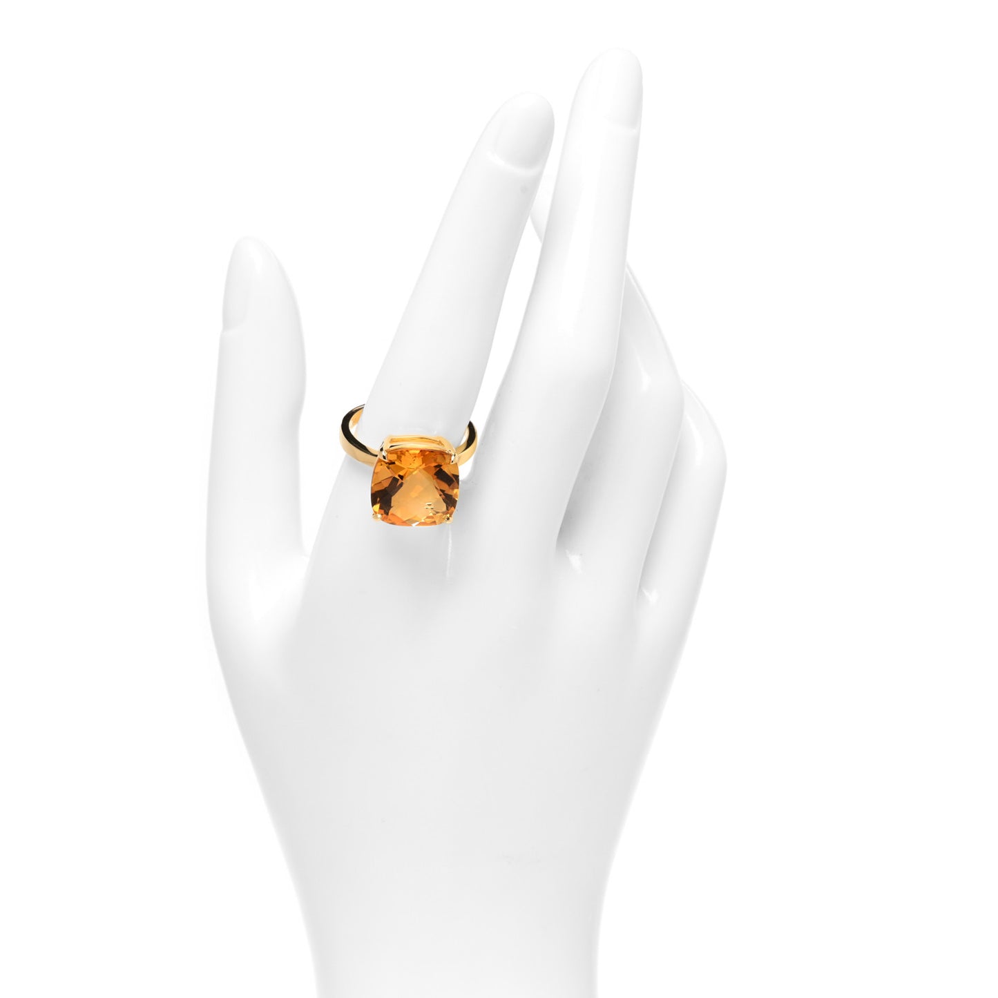 18K Yellow Gold Citrine Sparklers Cocktail Ring 60 9