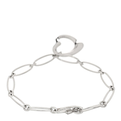 Tiffany Sterling Silver Elsa Peretti Open Heart Oval Link Charm Bracelet 2 of 4