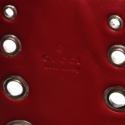 Gucci Calfskin Ha Ha Ha Jackie 1961 Eyelet Hobo Cherry Red 6 of 9