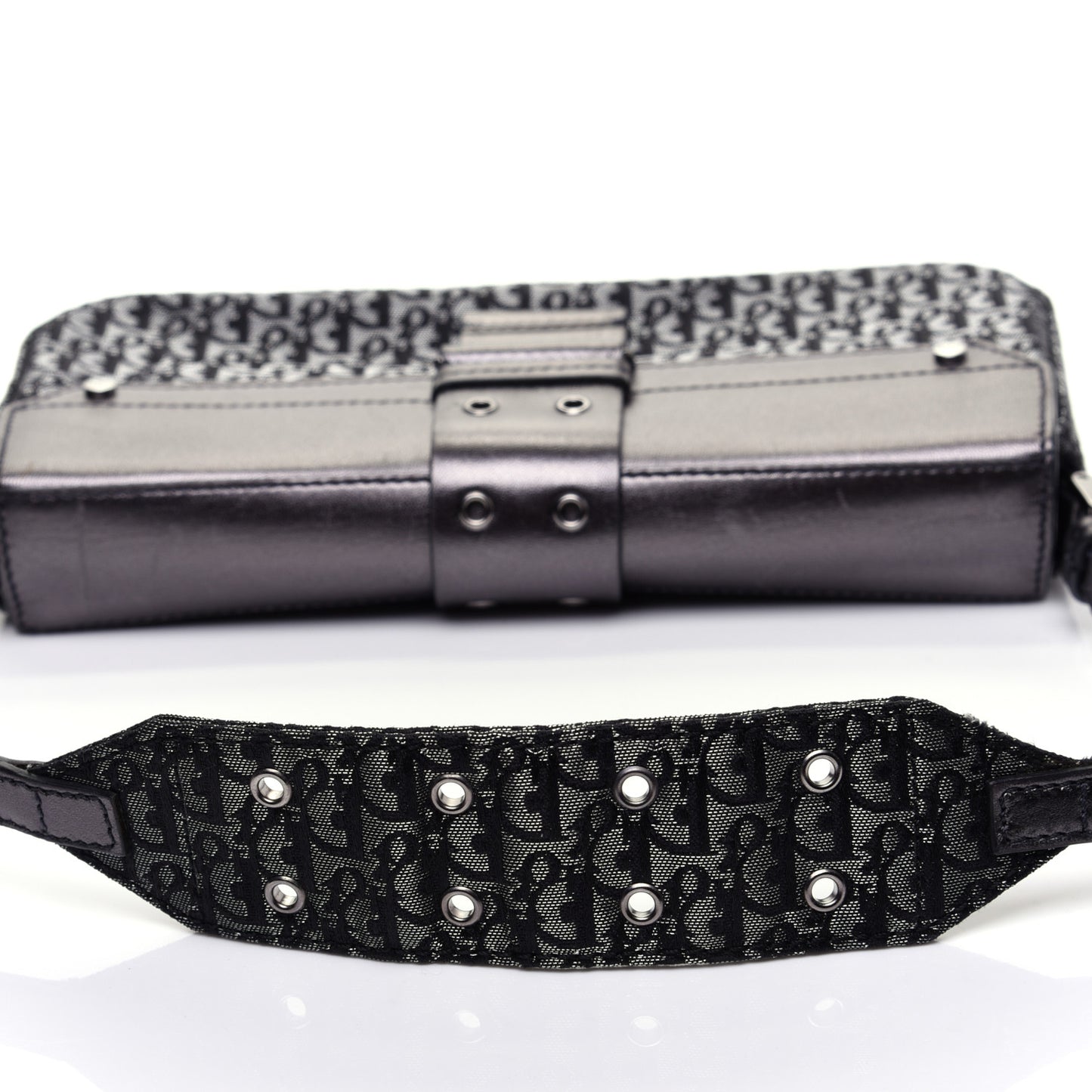 Metallic Monogram Street Chic Shoulder Bag Black