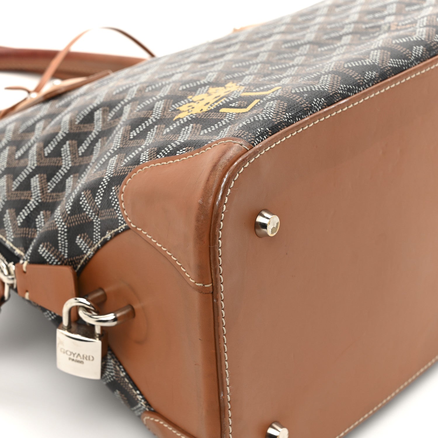 Goyard Goyardine Sac Vendome MM Black Gold 9 of 21