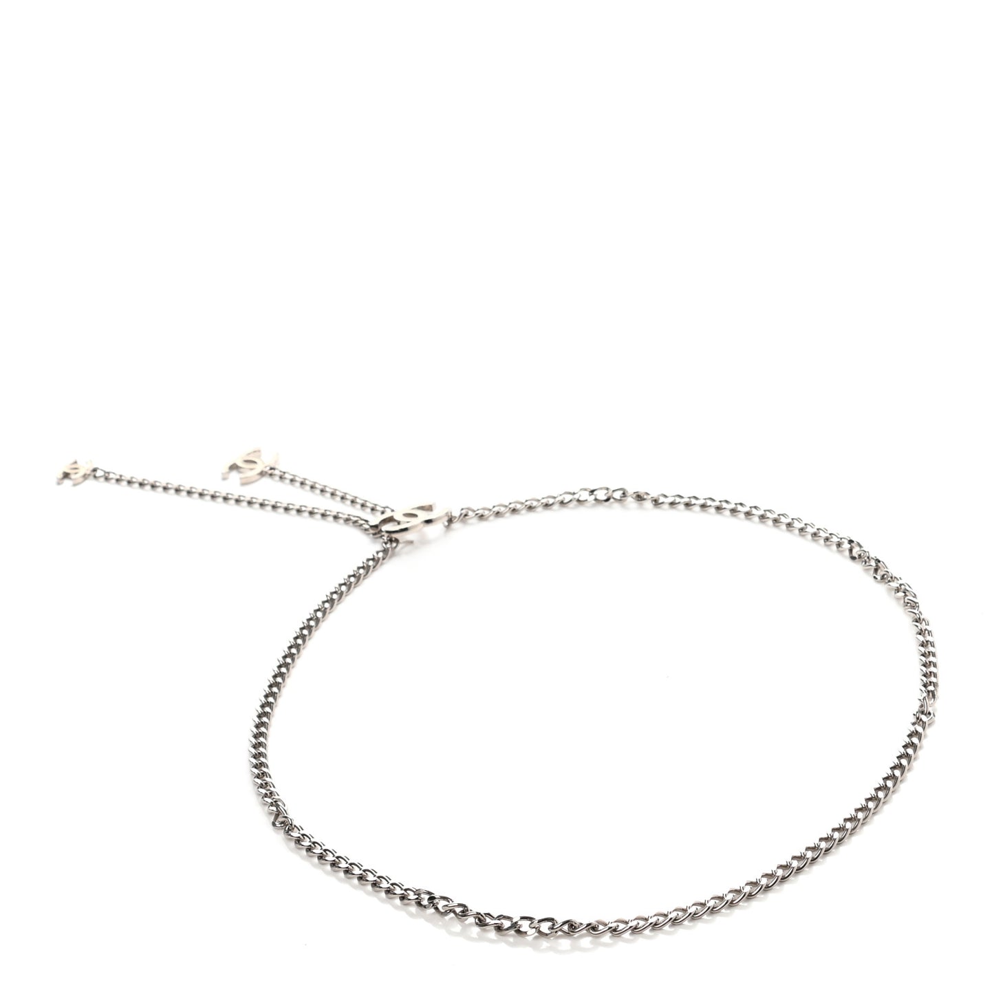 Enamel CC Ceinture Fantai Adjustable Belt Silver White