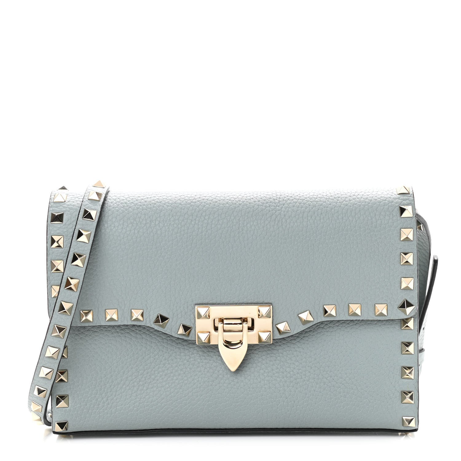Valentino Garavani Pebbled Calfskin Medium Rockstud Flip Lock Crossbody Bag Nube 1 of 11