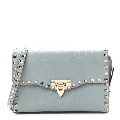 Valentino Garavani Pebbled Calfskin Medium Rockstud Flip Lock Crossbody Bag Nube 1 of 11