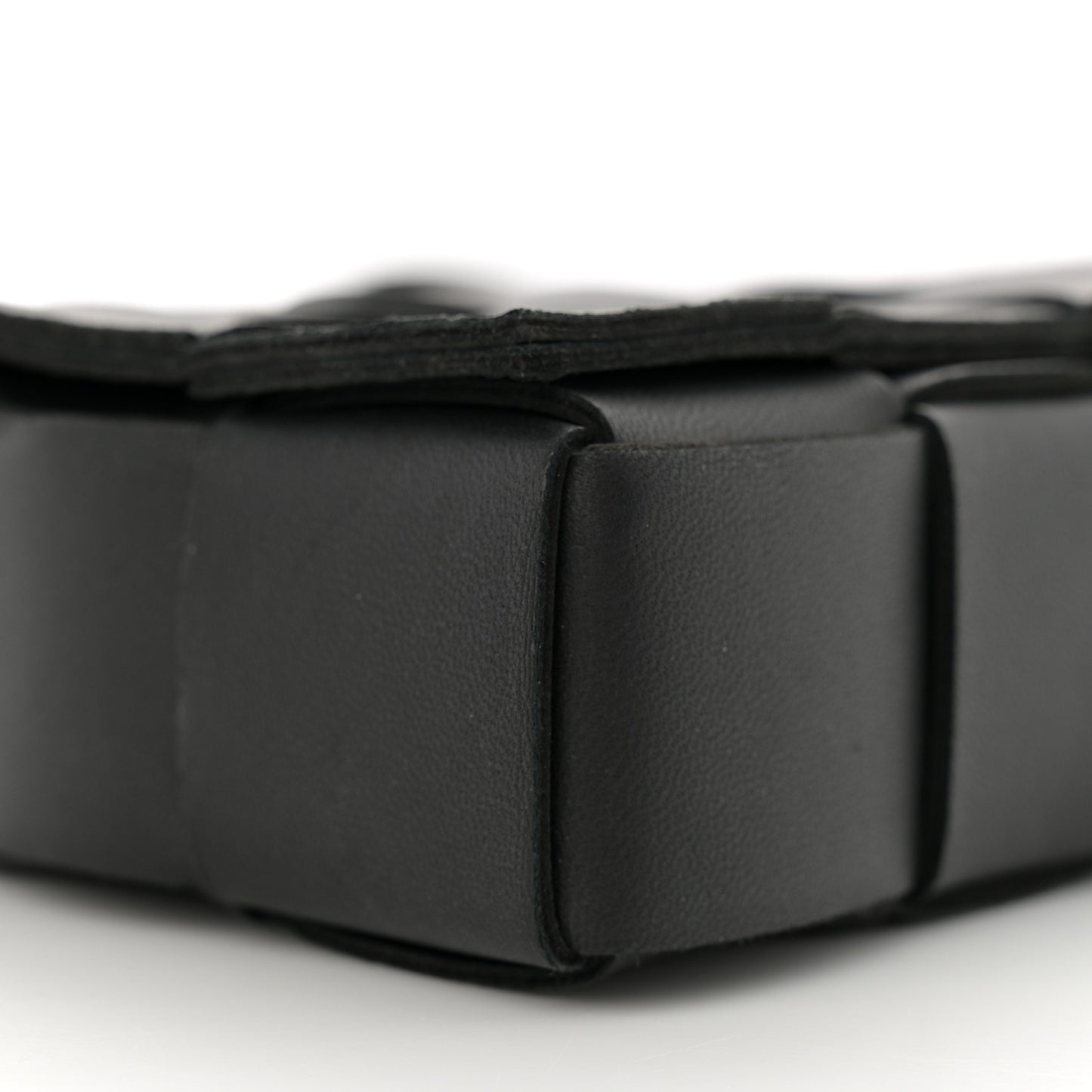 Lambskin Maxi Intreccio Small Cassette Crossbody Bag Black