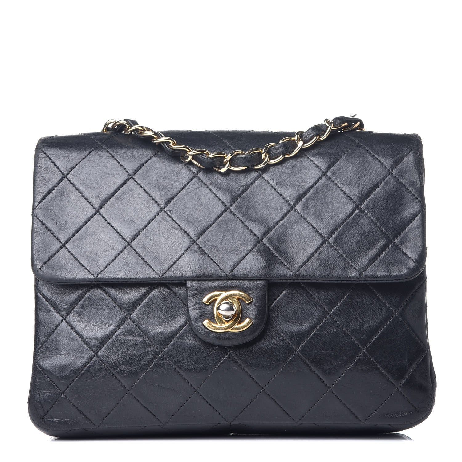 Chanel Lambskin Quilted Small Single Flap Black 1 of 12