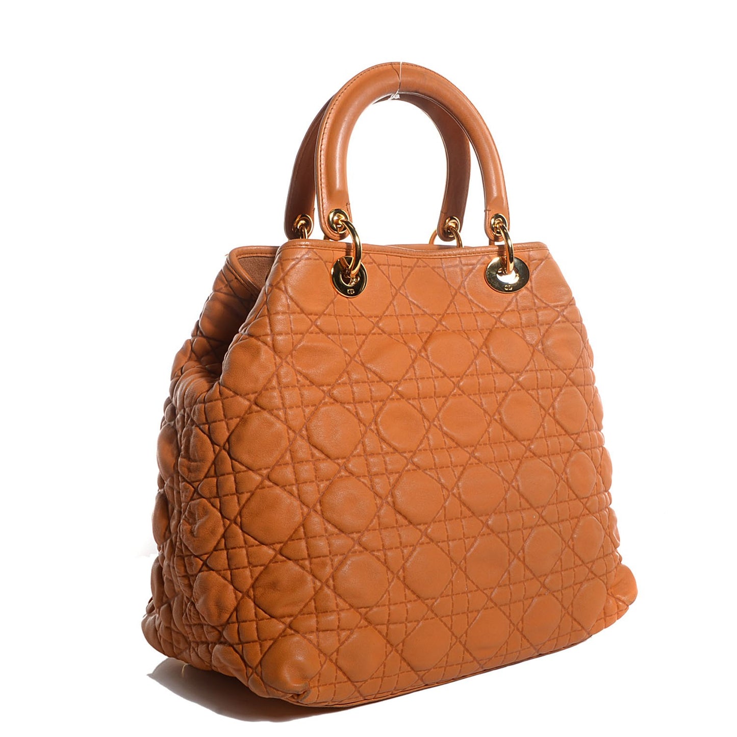 Lambskin Cannage Soft Large Lady Dior Tote Tan