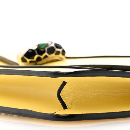 Bulgari Calfskin Mini Serpenti Forever Flap Clutch Yellow 10 of 12