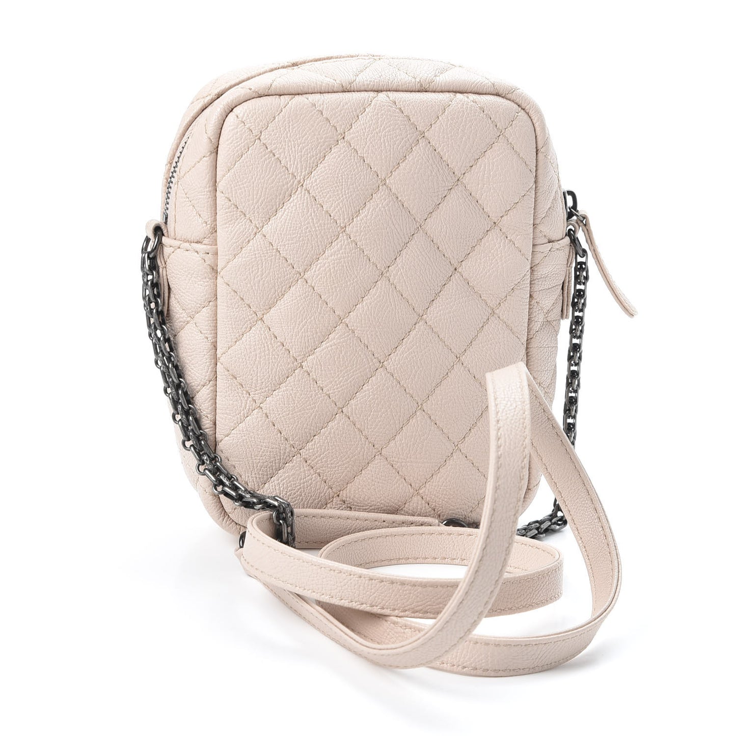 Grained Calfskin Quilted Reissue Camera Case Light Pink