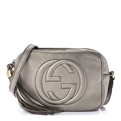 Gucci Metallic Pebbled Calfskin Small Soho Disco Bag Golden Beige 1 of 14