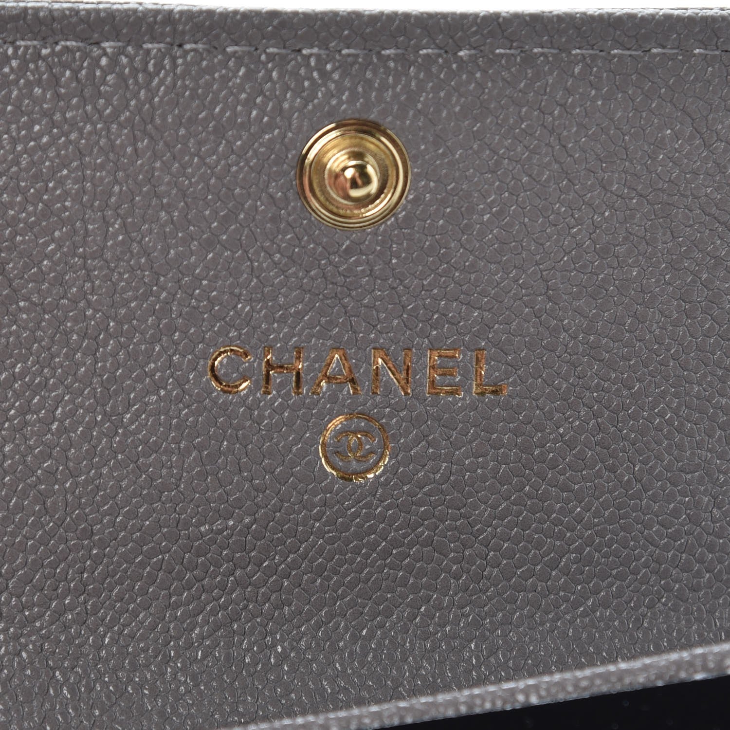 Chanel Caviar Quilted Boy Flap Card Holder Grey 6 of 9