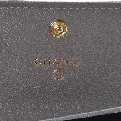 Chanel Caviar Quilted Boy Flap Card Holder Grey 6 of 9