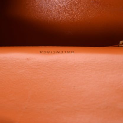 Balenciaga Shiny Calfskin Crocodile Embossed Small Hourglass Top Handle Bag Orange 5 of 11