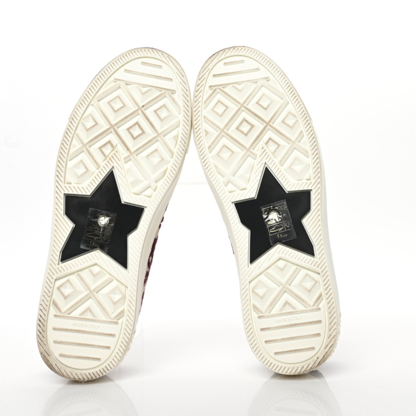 Canvas Oblique Walk'N'Dior Low Top Sneakers 38.5 Deep Amaranth