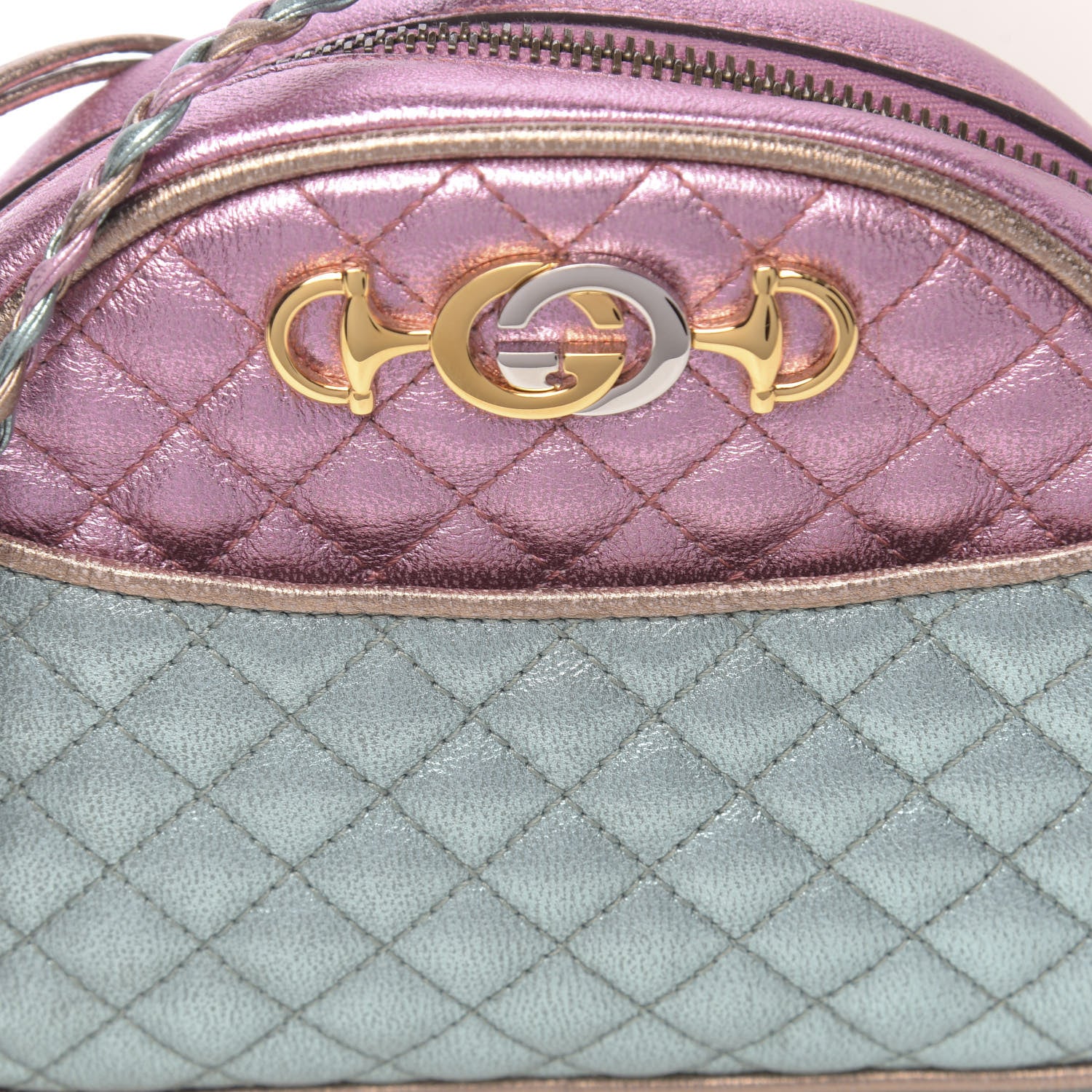 Gucci Laminated Nappa Trapuntata Mini Zumi Dome Shoulder Bag Rosa Lago Rame 10 of 11