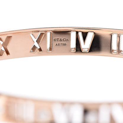 Tiffany 18K Rose Gold Diamond Atlas Pierced Hinged Bangle Bracelet 4 of 4