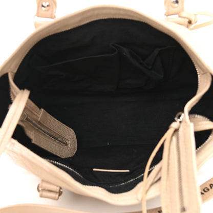 Balenciaga Agneau Classic Silver Hardware S City Logo Strap Light Beige Black 5 of 10