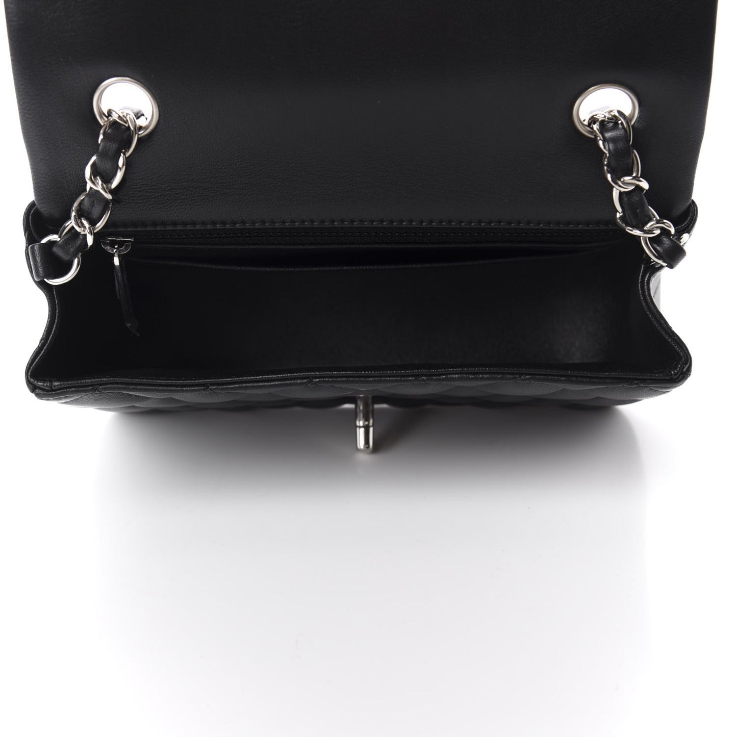Lambskin Quilted Mini Rectangular Flap Black