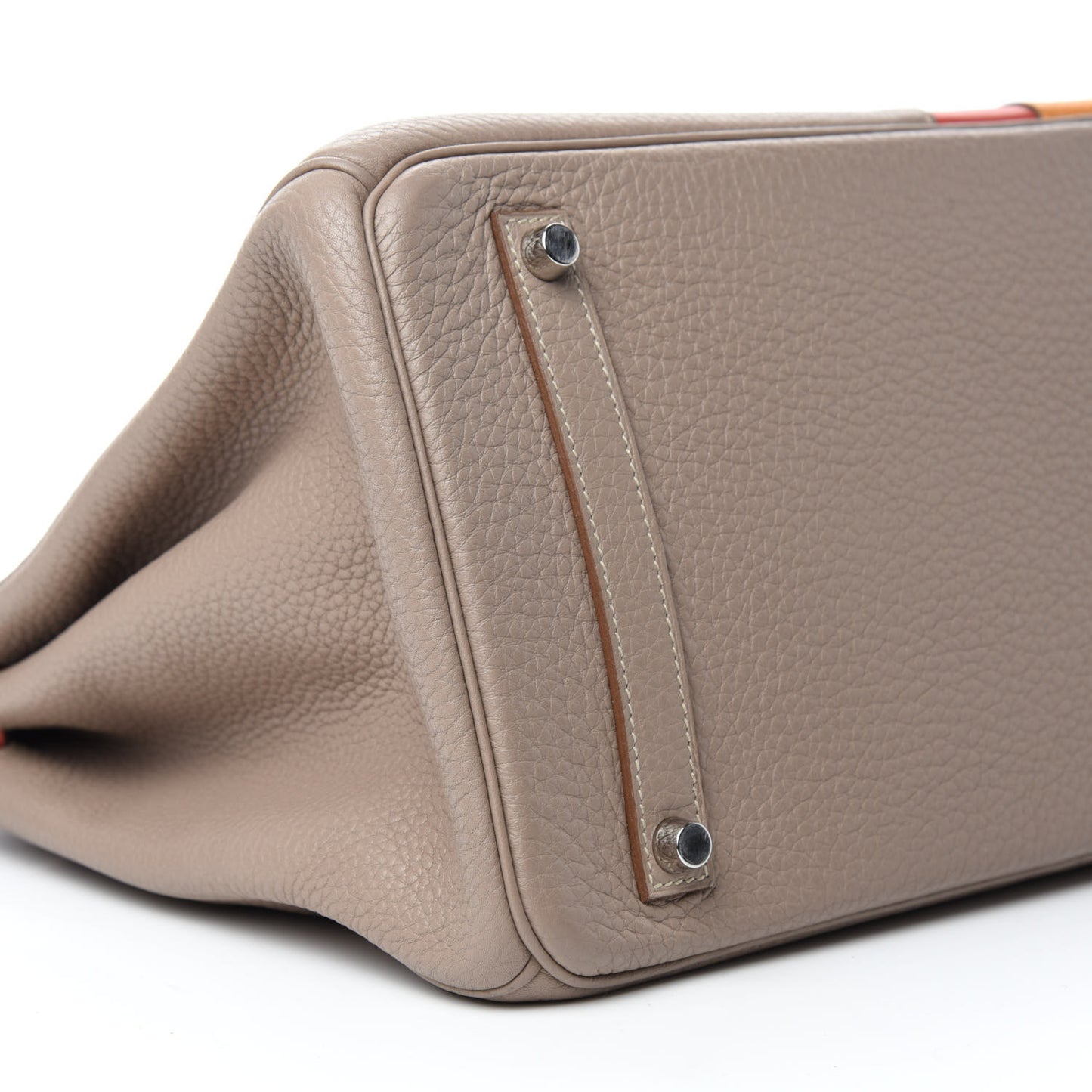 Taurillon Clemence Swift Tri-Color Birkin 35 Sanguine Gris Tourterelle Moutarde