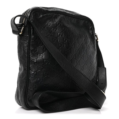 Gucci Guccissima Flat Messenger Bag Black 3 of 10