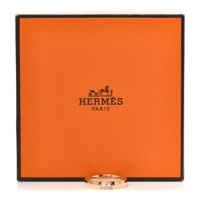 Hermes 18K Rose Gold Diamond Ever Herakles Wedding Band Ring 53 6.25 5 of 5
