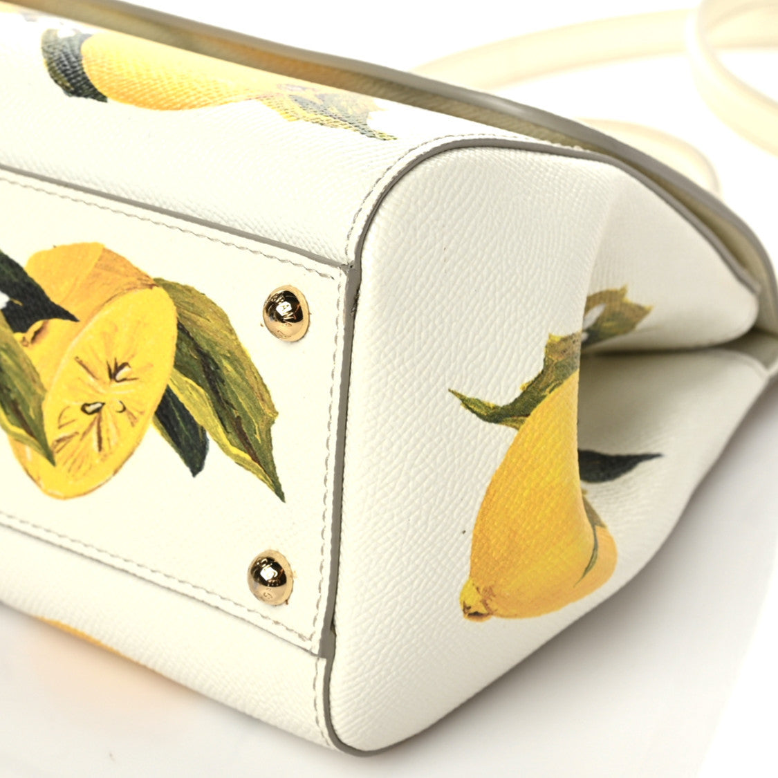 Dauphine Lemon Print Medium Miss Sicily Satchel White