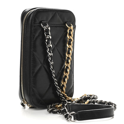 Chanel Lambskin Quilted Chanel 19 Zip Phone Case Black 3 of 11