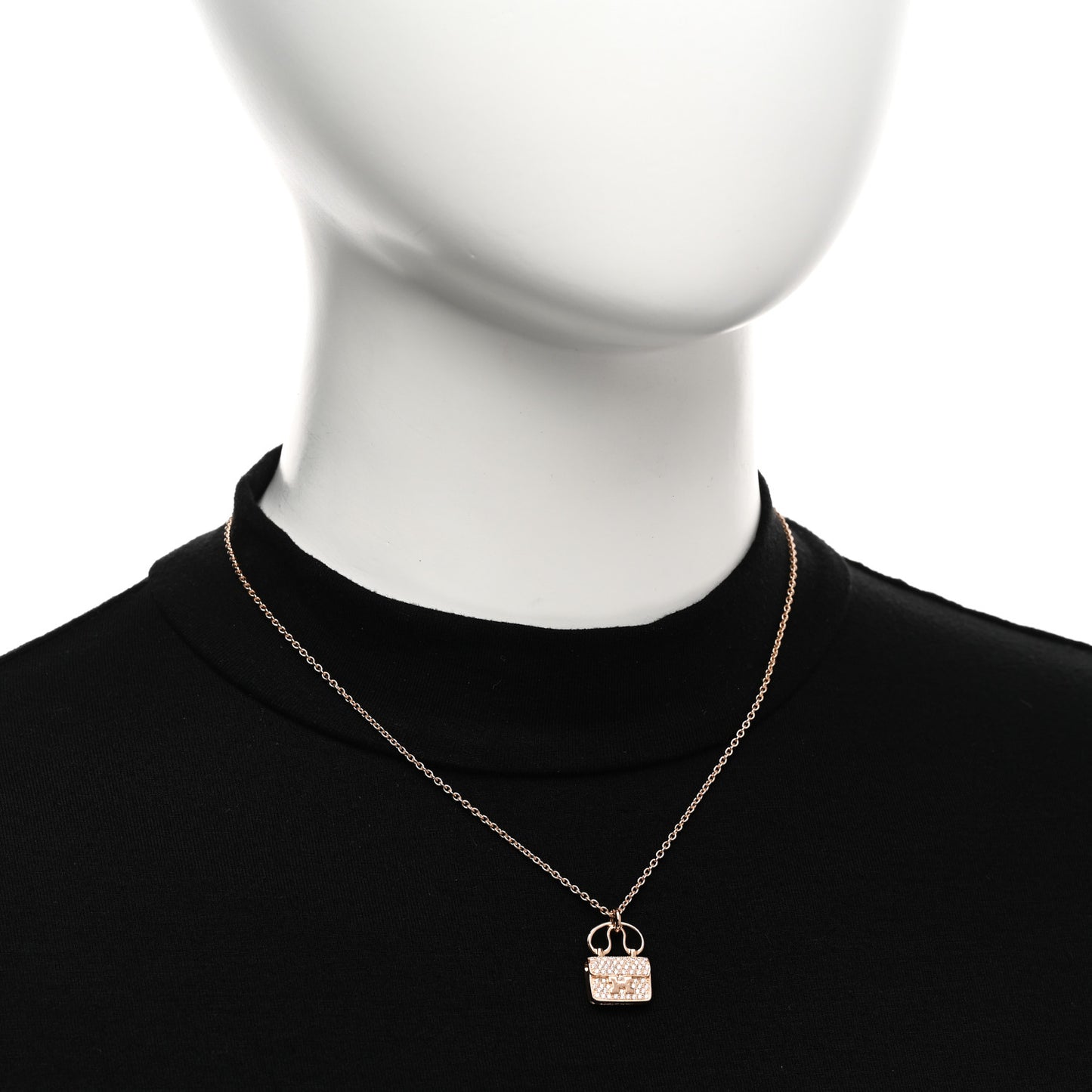 18K Rose Gold Diamond Constance Amulette Pendant Necklace