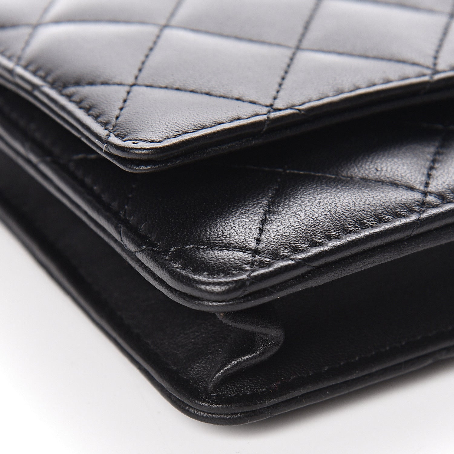 Chanel Lambskin Quilted Wallet On Chain WOC Black 11 of 11