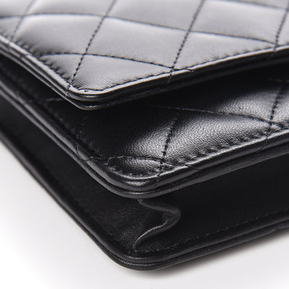 Chanel Lambskin Quilted Wallet On Chain WOC Black 11 of 11