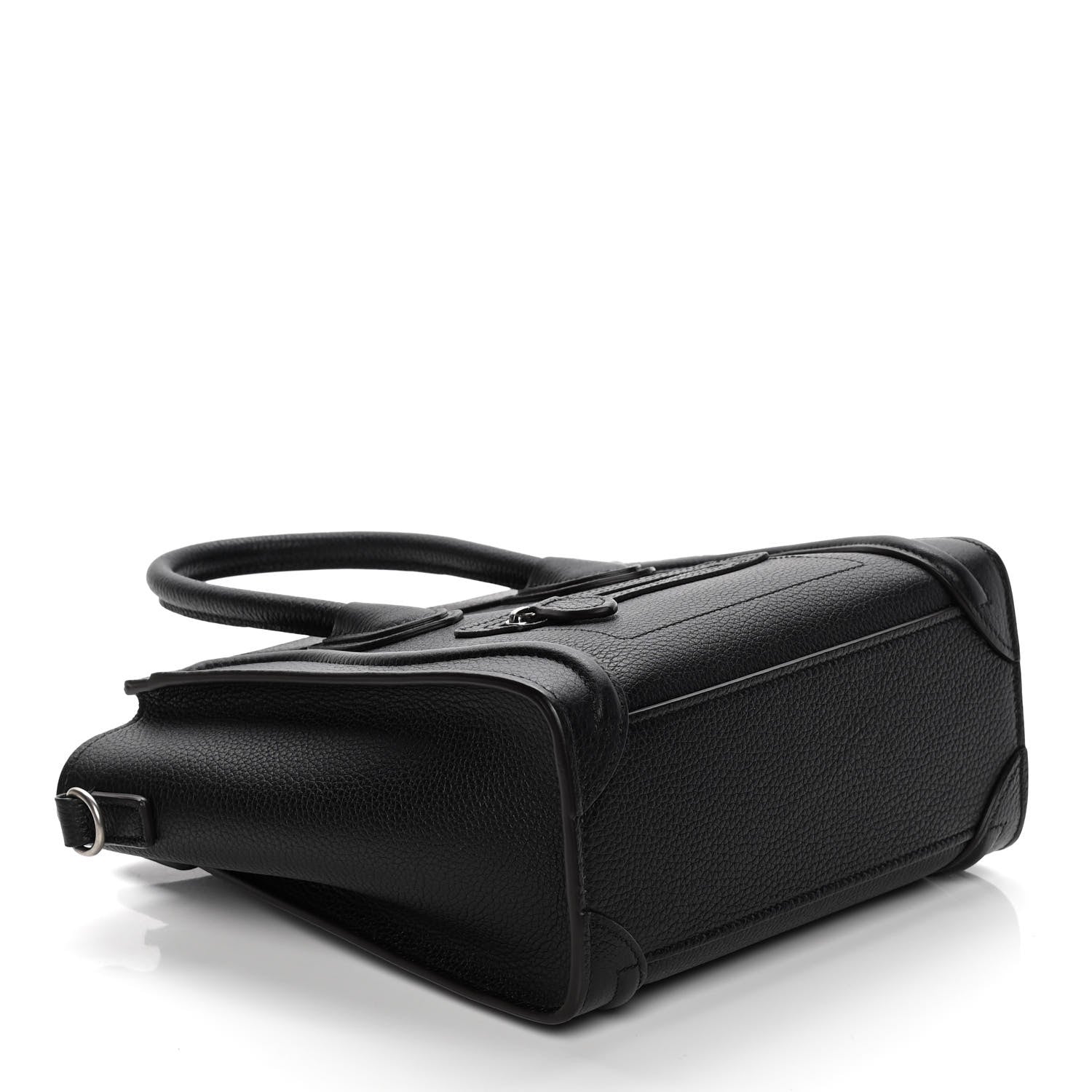 Celine Drummed Calfskin Nano Luggage Black 4 of 9