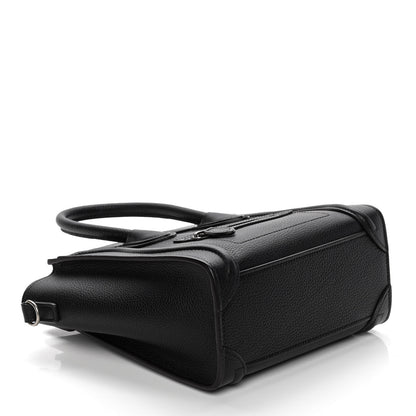 Celine Drummed Calfskin Nano Luggage Black 4 of 9