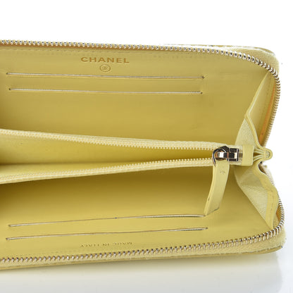 Chanel Caviar Quilted Medium Filigree Zip Around Wallet Yellow 5 of 10