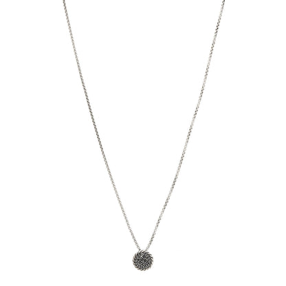 David Yurman Sterling Silver Black Diamond 8mm Petite Chatelaine Pendant Necklace 1 of 5