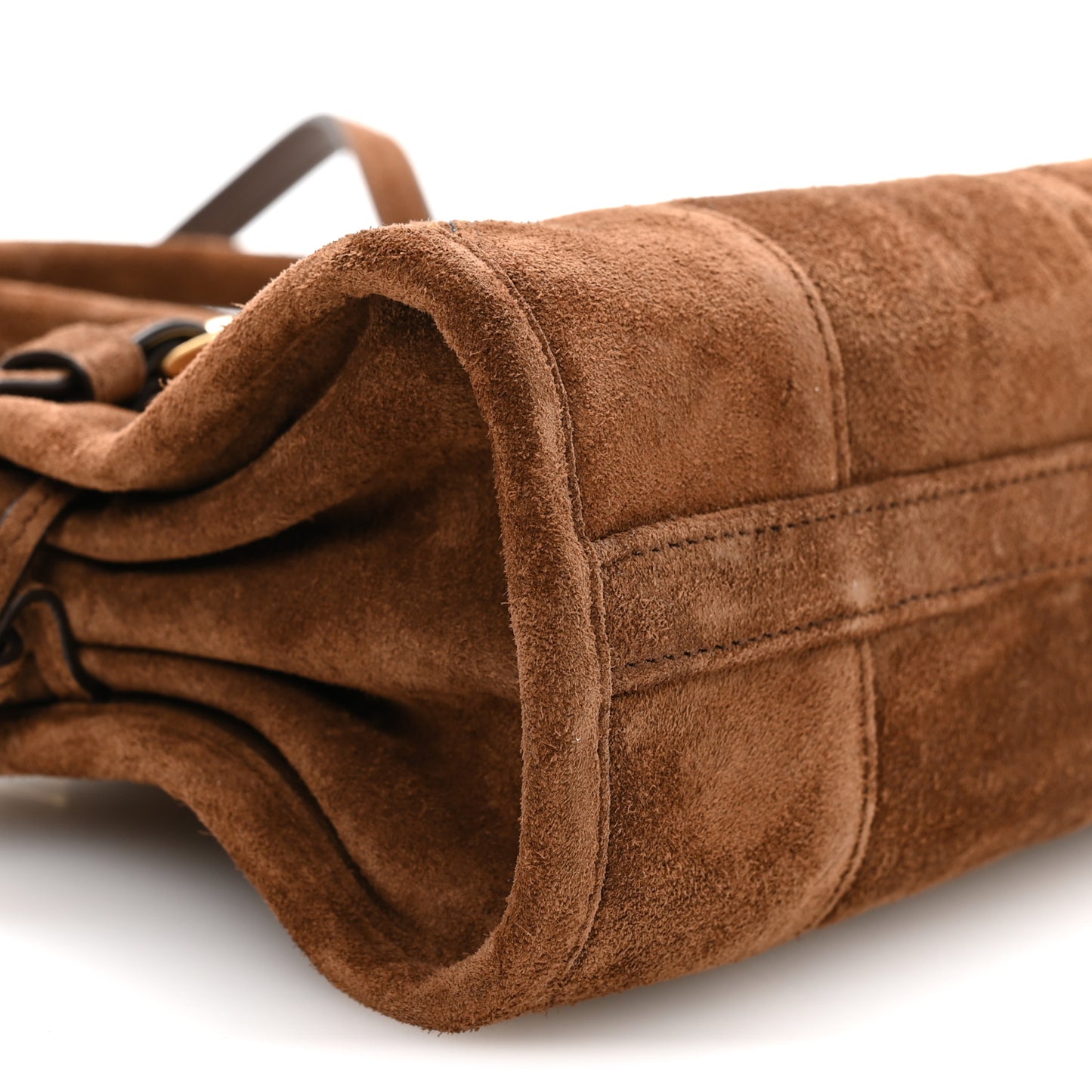 Suede Triangle Mini Bonnie Shoulder Bag Cacao