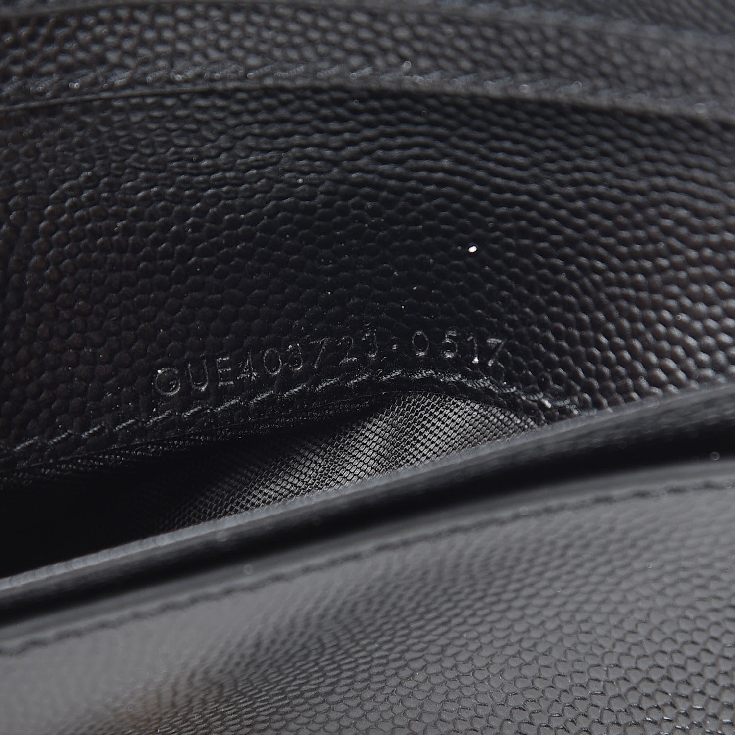 Saint Laurent Grain De Poudre Matelasse Chevron Monogram Compact Zip Around Wallet Black 10 of 10
