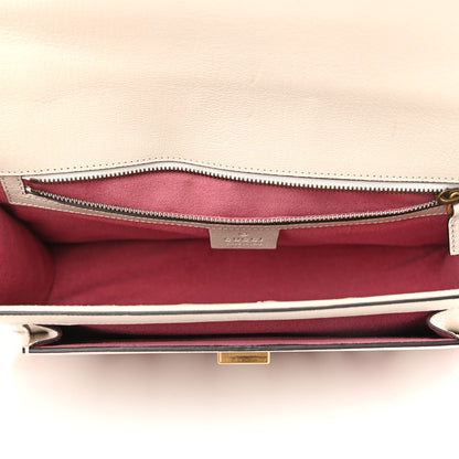 Gucci Calfskin Osiride Future Top Handle Bag Mystic White Hibiscus Red Black 5 of 14