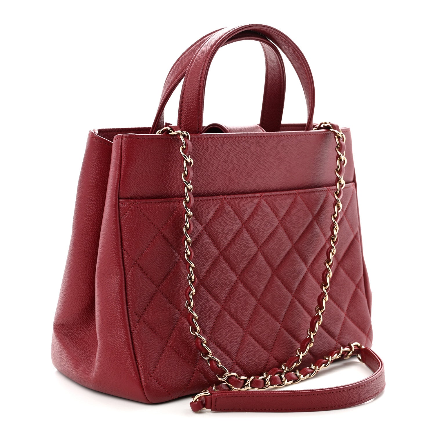 Chanel Caviar Quilted Small Business Affinity Shopping Bag Dark Red 3 of 10