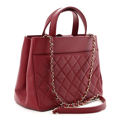 Chanel Caviar Quilted Small Business Affinity Shopping Bag Dark Red 3 of 10