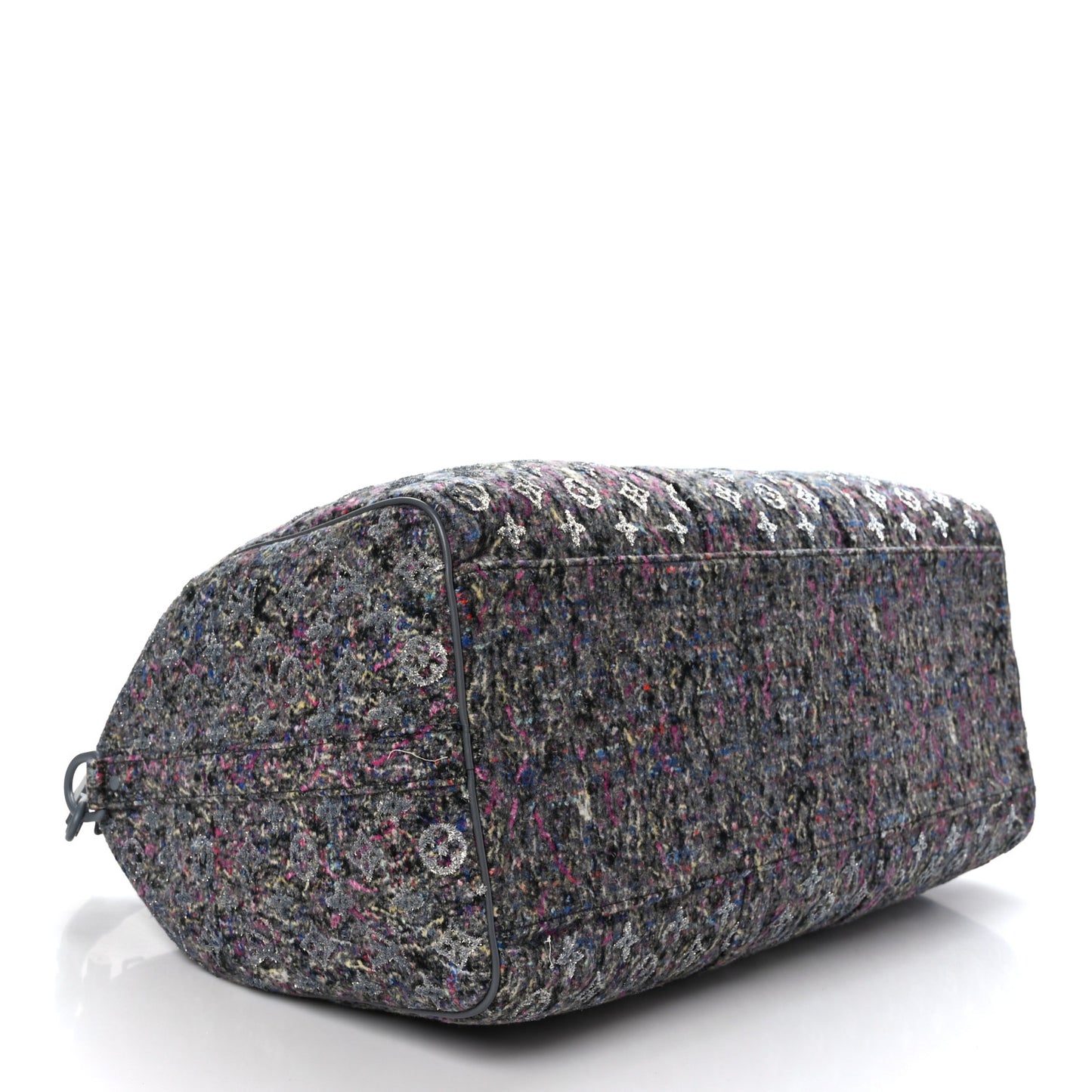 Wool Cotton Monogram Jacquard Embroidered LV Felt Keepall Bandouliere 50 Gris