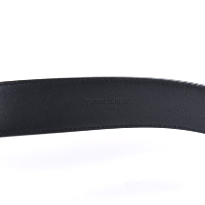 Saint Laurent Smooth Calfskin Monogram Square Buckle Belt 95 38 Black 5 of 5