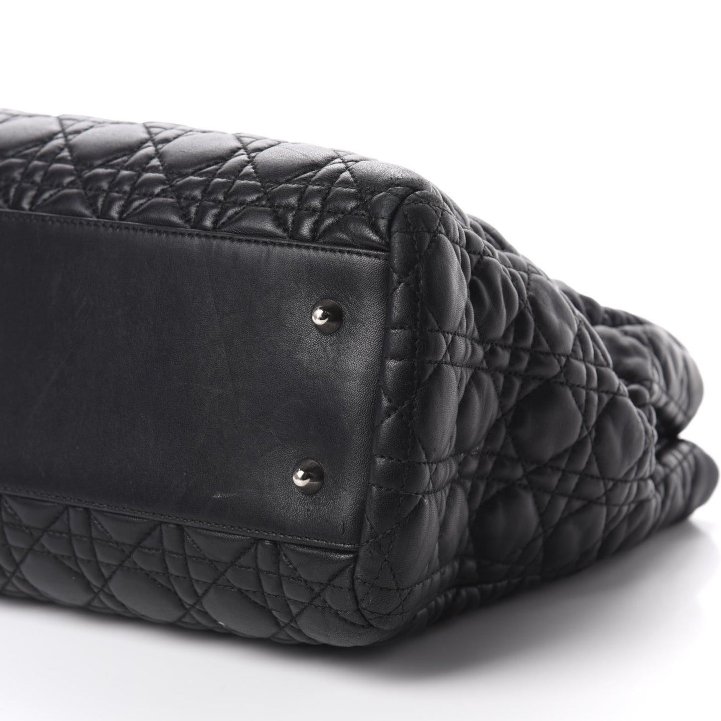 Lambskin Cannage Large Dior Soft Shopping Tote Black