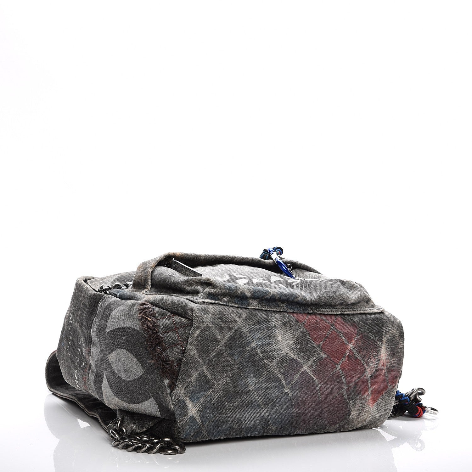 Chanel Graffiti Printed Canvas Medium Backpack Black 4 of 10