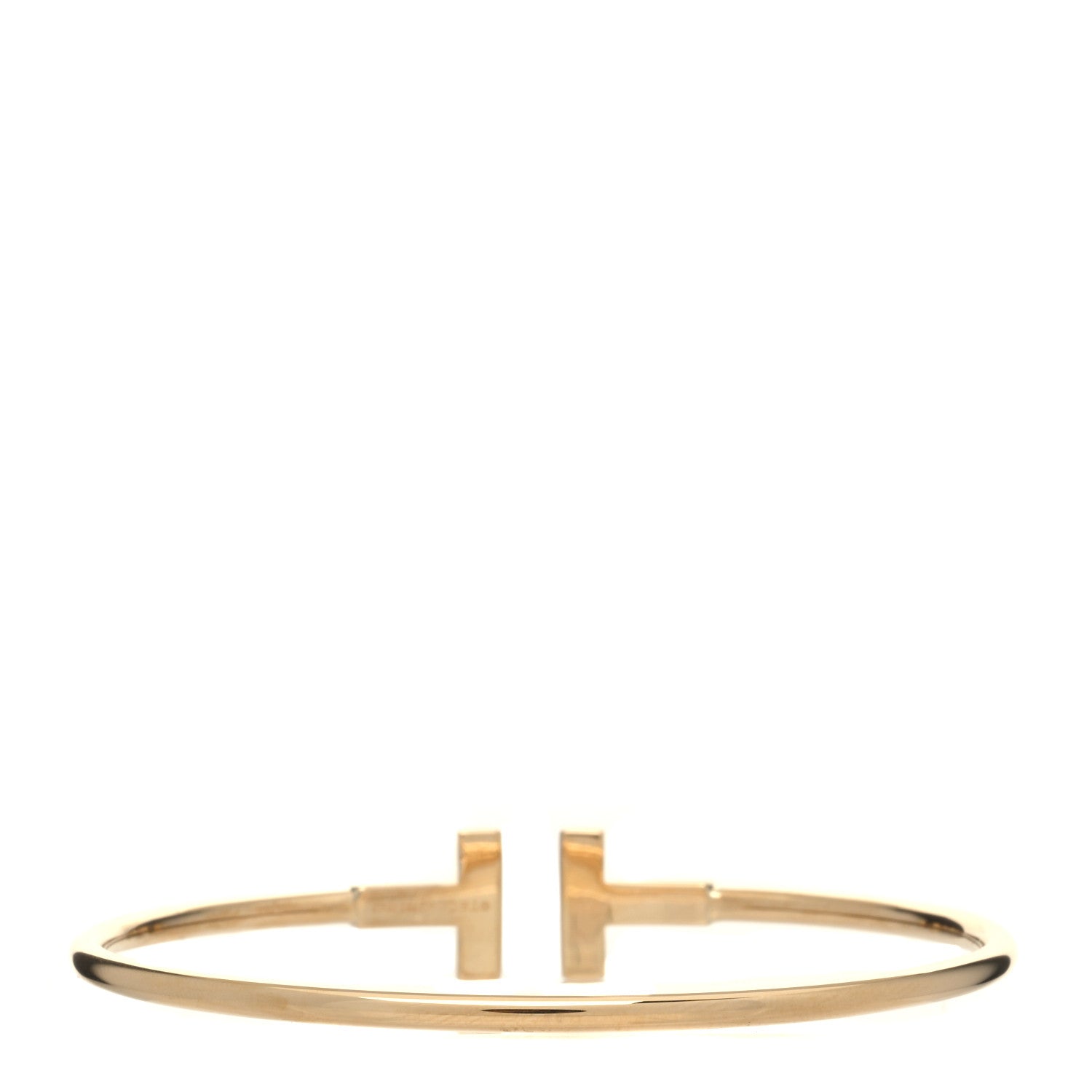 Tiffany 18K Yellow Gold Diamond T Wire Bracelet 2 of 4