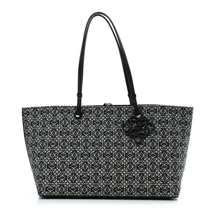 Loewe Jacquard Anagram Calfskin East West Tote Navy Black 1 of 8