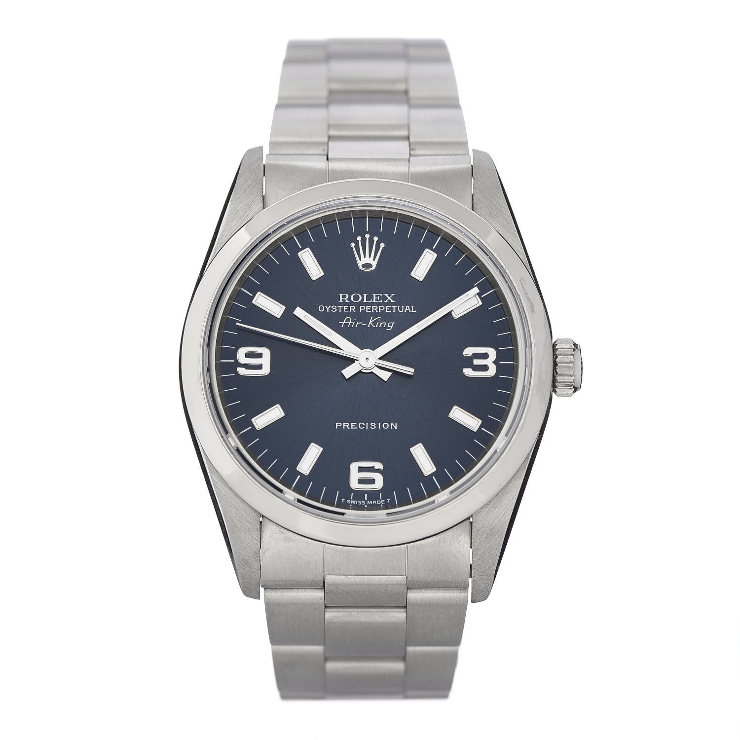 Rolex Stainless Steel 34mm Air-King Oyster Perpetual Precision Watch Blue 14000 1 of 5
