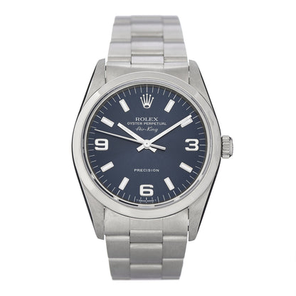 Rolex Stainless Steel 34mm Air-King Oyster Perpetual Precision Watch Blue 14000 1 of 5