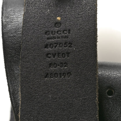 Gucci Calfskin Brass Feline Buckle Belt 80 32 Black 3 of 5