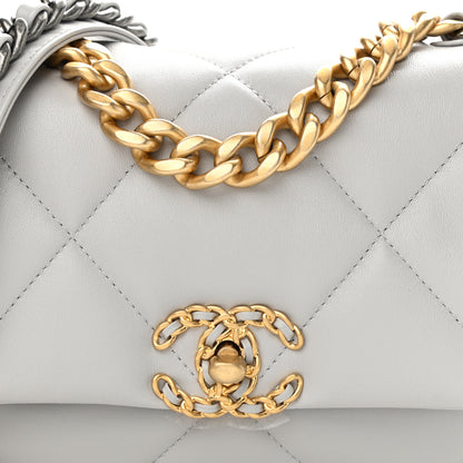 Chanel Lambskin Quilted Medium Chanel 19 Flap Grey 8 of 11